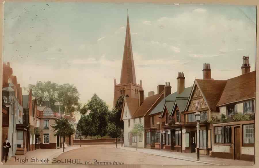High Street Road Uk Ewa16149 Vintage A4 Photo Print