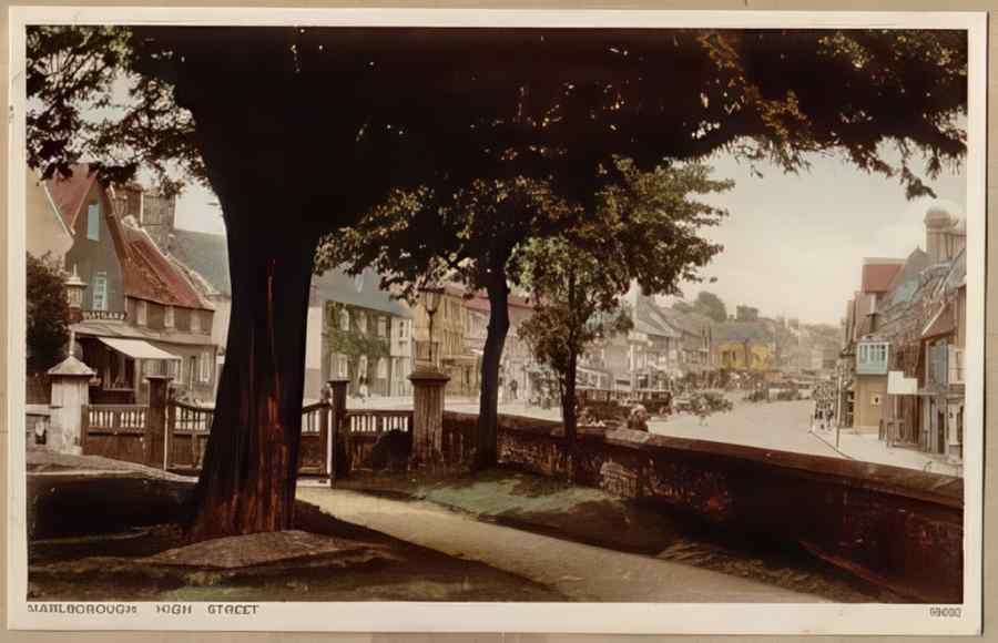 High Street Road Uk Ewi14016 Vintage A4 Photo Print