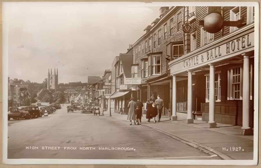 High Street Road Uk Ewi15054 Vintage A4 Photo Print
