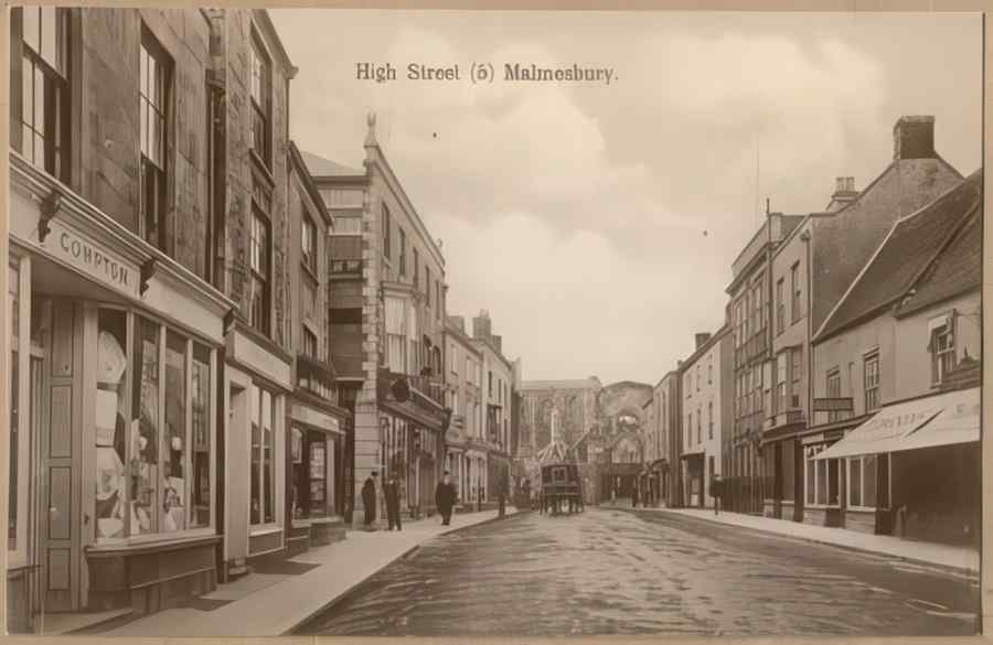 High Street Road Uk Ewi16632 Vintage A4 Photo Print