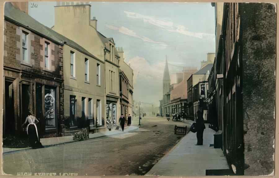 High Street Road Uk Sce15475 Vintage A4 Photo Print