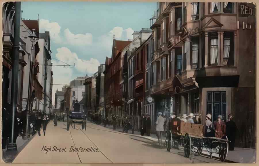 High Street Road Uk Sce15745 Vintage A4 Photo Print