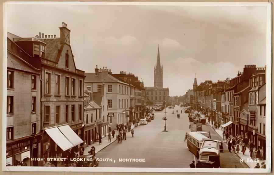 High Street Road Uk Sce16519 Vintage A4 Photo Print