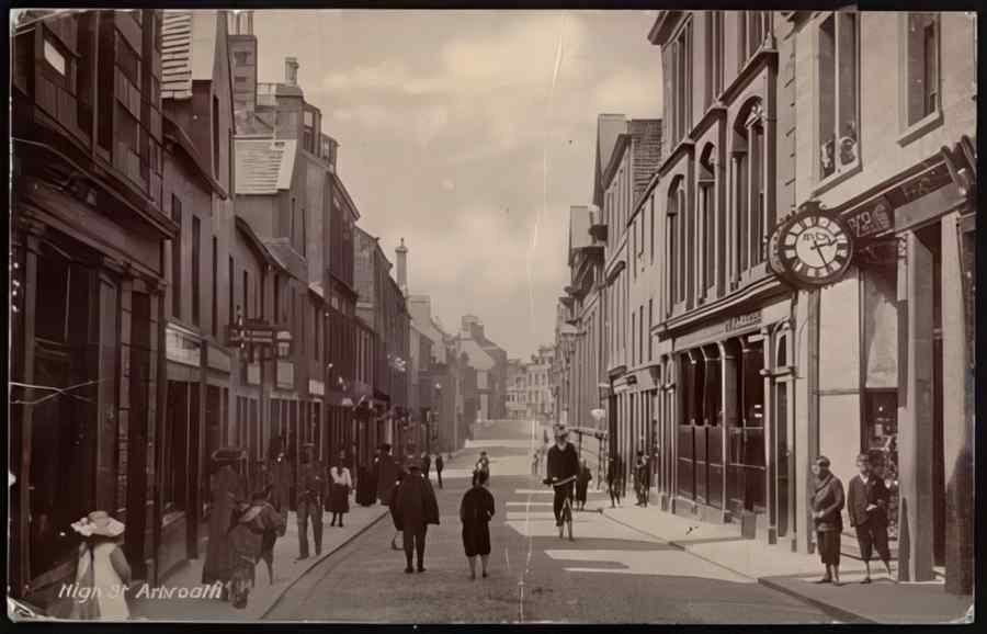 High Street Road Uk Sce19738 Vintage A4 Photo Print