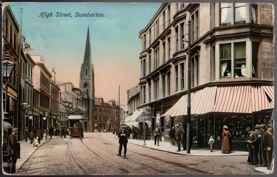 High Street Road Uk Sdu19167 Vintage A4 Photo Print