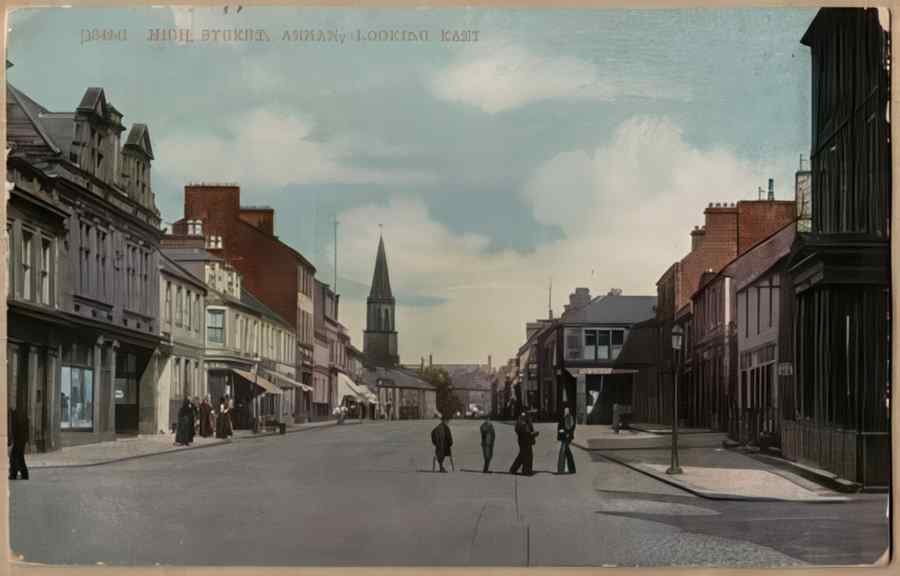 High Street Road Uk Slo16845 Vintage A4 Photo Print