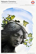 Highgate Cemetery Angel Vintage Retro Advert Poster A4 Photo Print