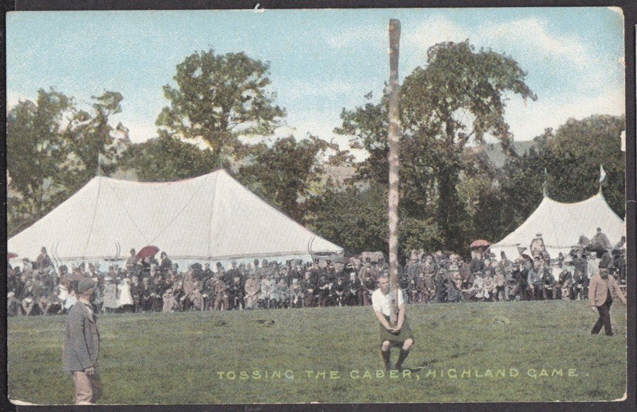 Highland Games Man Tossing The Caber Vintage A4 Photo Print