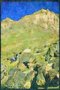 Hiking 267001 Weasel River Valley, Baffin A4 Limited Edition Watercolour Print