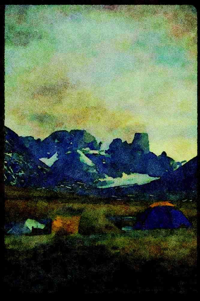 Hiking 267002 Pangnirtung Pass, Auyuittug A4 Limited Edition Watercolour Print