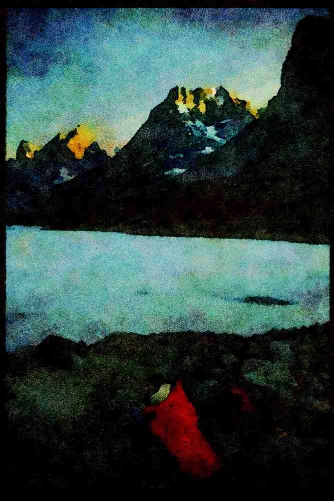 Hiking 267027 Summit Lake, Auyuittug A4 Limited Edition Watercolour Print