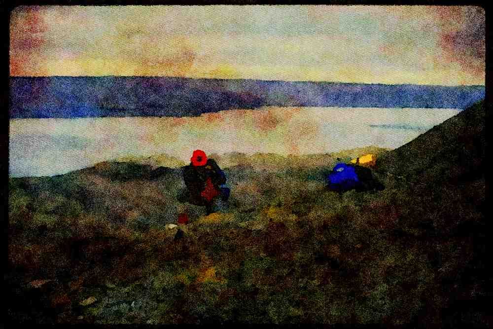 Hiking 267033 Lake Hazen, Ellesmere A4 Limited Edition Watercolour Print
