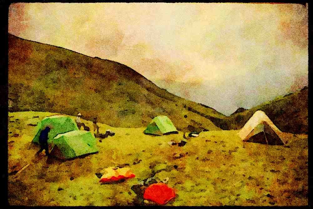 Hiking 267047 Hoge Creek, Yukon A4 Limited Edition Watercolour Print