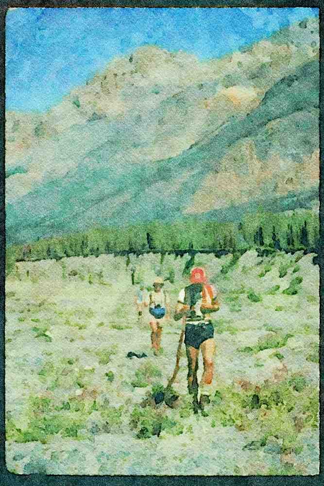 Hiking 267057 Donjek River, Yukon A4 Limited Edition Watercolour Print