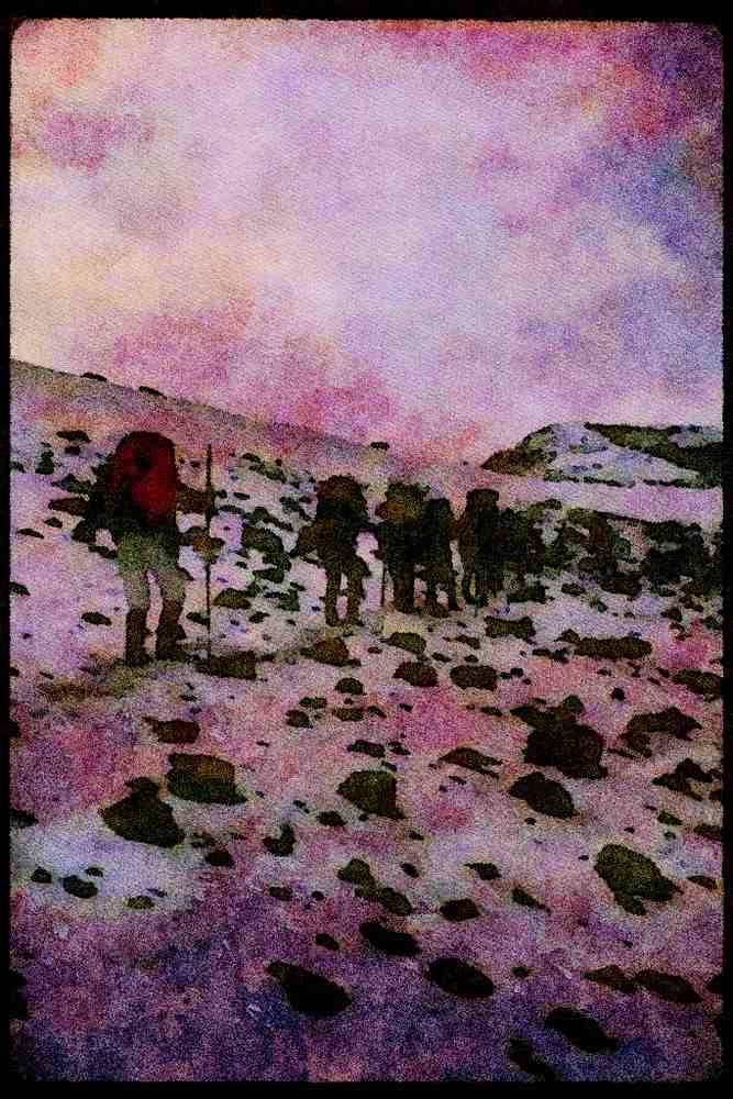 Hiking 267064 Glacier Ascent, Baffin Island A4 Limited Edition Watercolour Print