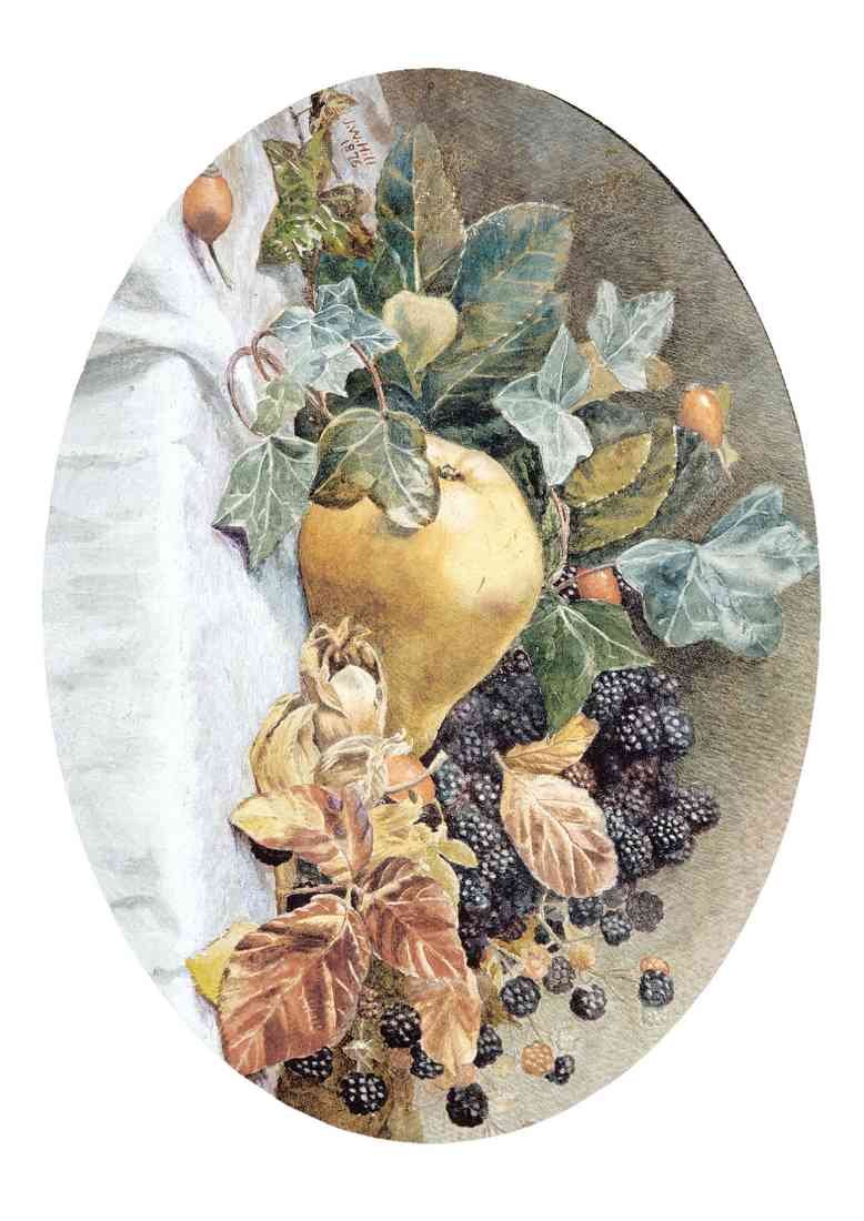 Hill John William Still Life With Fruit USE A4 Photo Print