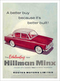 Hillma Minx 1950s Vintage Retro Advert Poster A4 Photo Print