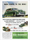 Hillman Minx Car Advert 1940s Vintage Retro Advert Poster A4 Photo Print
