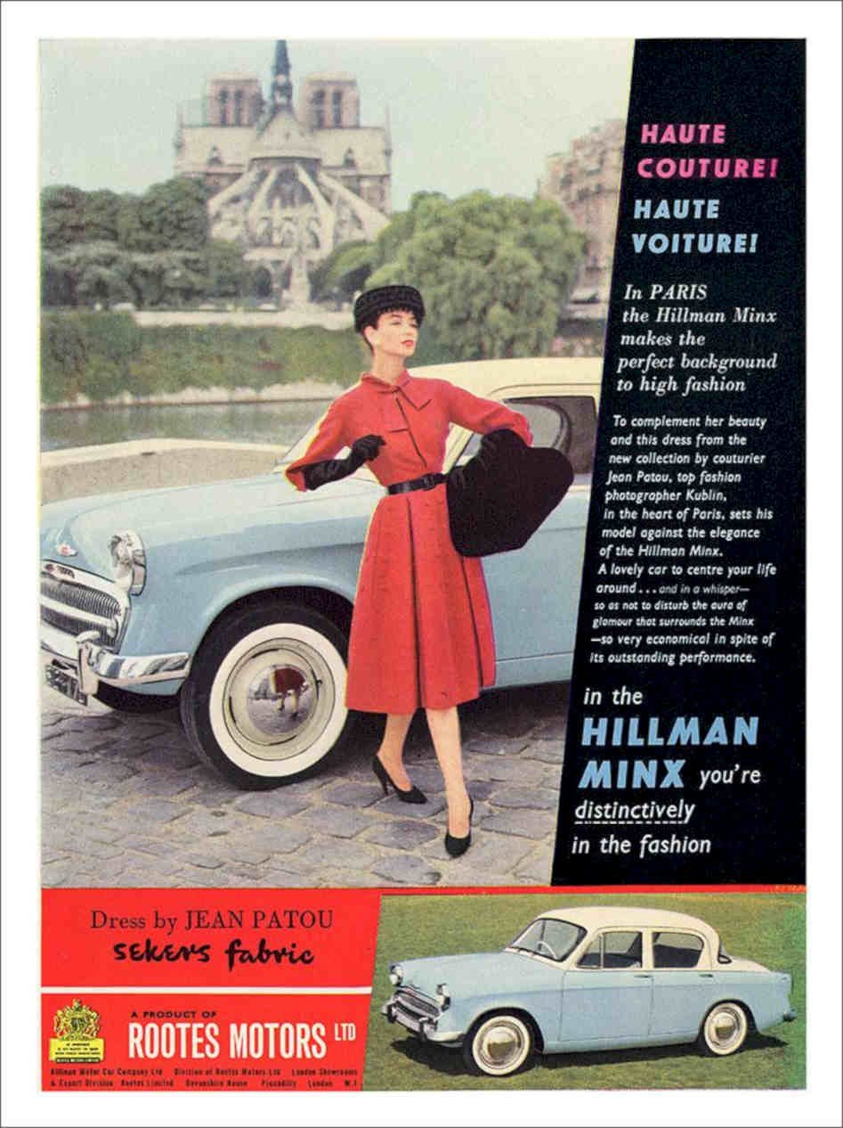Hillman Minx Car Advert 1950s Vintage Retro Advert Poster A4 Photo Print