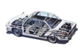 Hino Contessa 1300 1965 cutaway A4 Photo Print