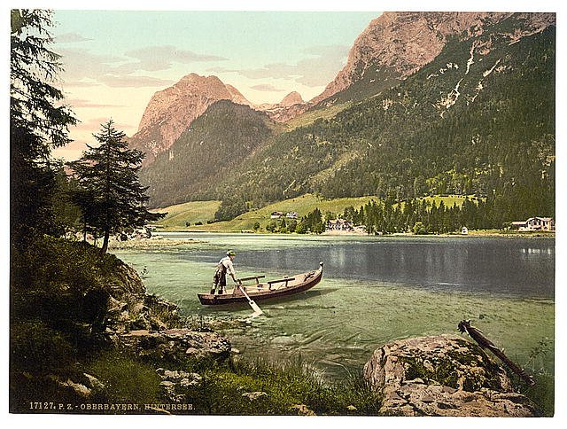 Hintersee general view Upper Bavaria Vintage A4 Photo Print