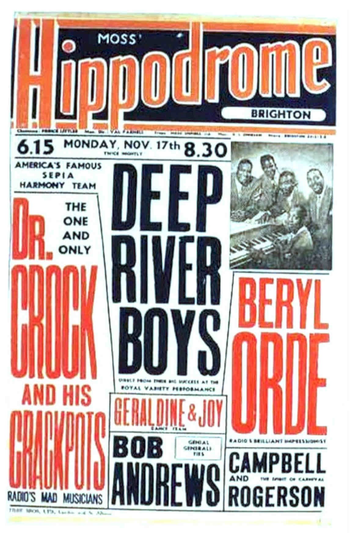 Hippodrome Concert Brighton Vintage Retro Advert Poster A4 Photo Print