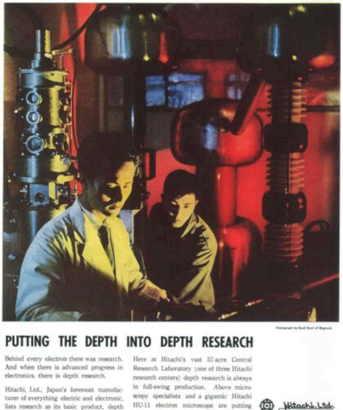 Hitachi Electron Research Vintage Retro Advert Poster A4 Photo Print