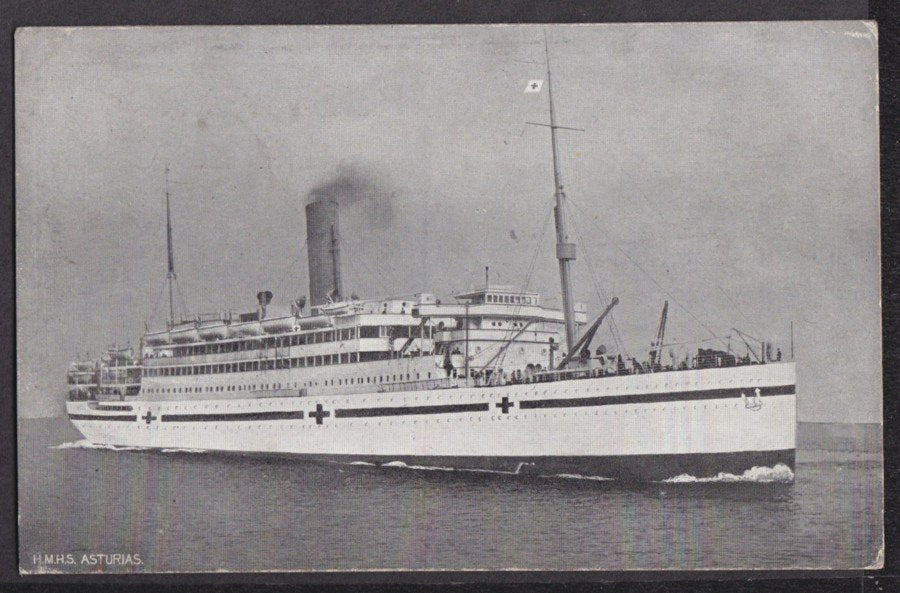 Hmhs Asturias At Sea Red Cross Malta Vintage A4 Photo Print