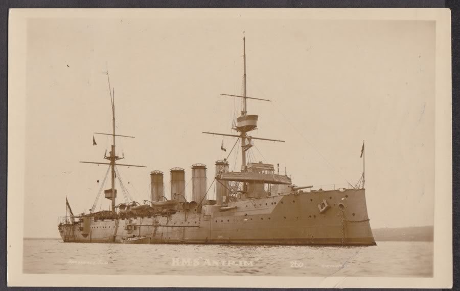 Hms Antrim At Sea Vintage A4 Photo Print