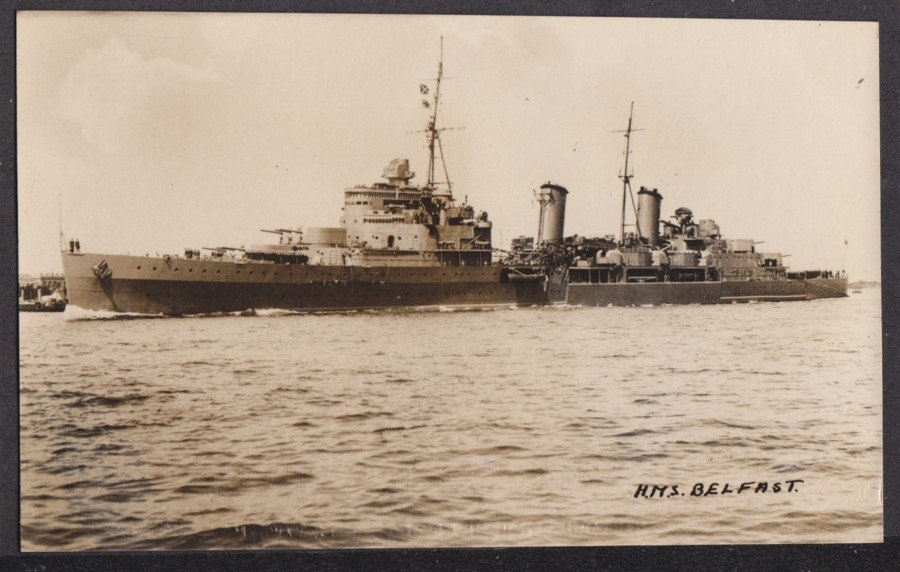 Hms Belfast At Chatham Vintage A4 Photo Print