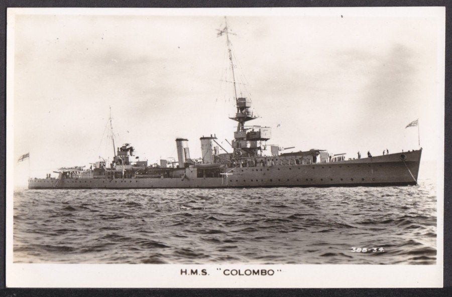 Hms Colombo At Sea Vintage A4 Photo Print