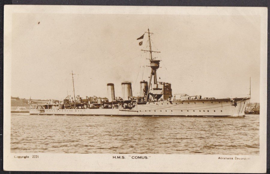 Hms Comus At Sea Vintage A4 Photo Print