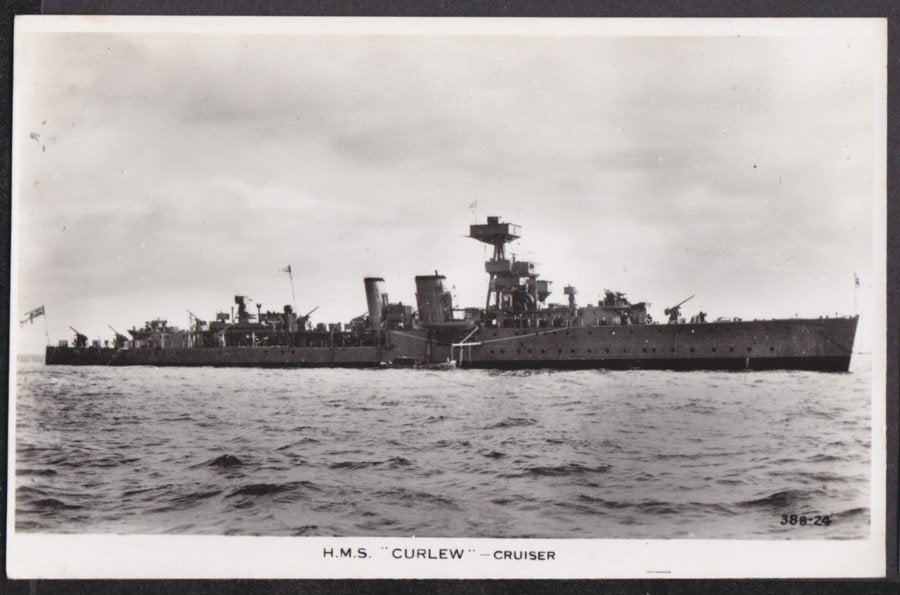 Hms Curlew Cruiser At Sea Vintage A4 Photo Print