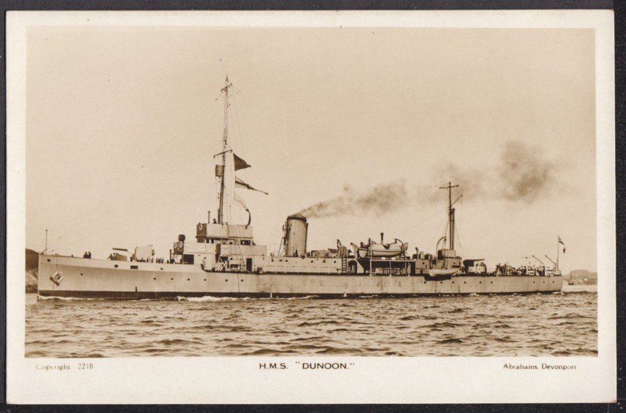 Hms Dunoon At Sea Vintage A4 Photo Print