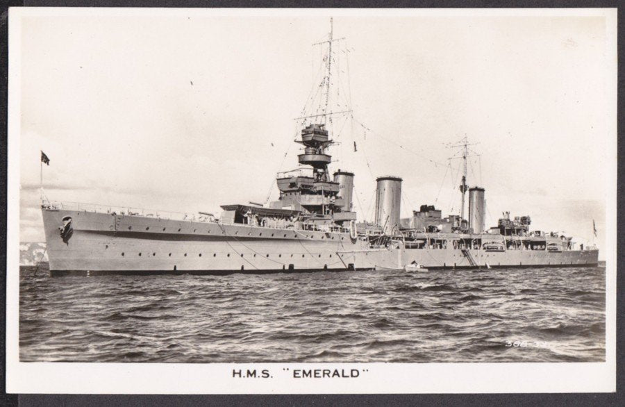 Hms Emerald At Sea Vintage A4 Photo Print