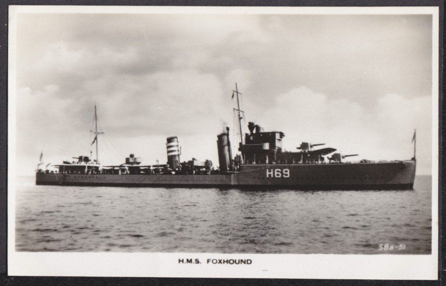 Hms Foxhound At Sea Vintage A4 Photo Print