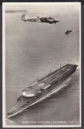 Hms Furious At Sea Military Plane Overhead Vintage A4 Photo Print