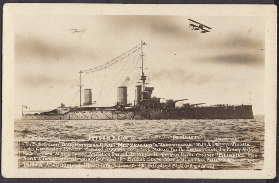 Hms Lion Vice Admiral Sir D Beatty At Sea Vintage A4 Photo Print