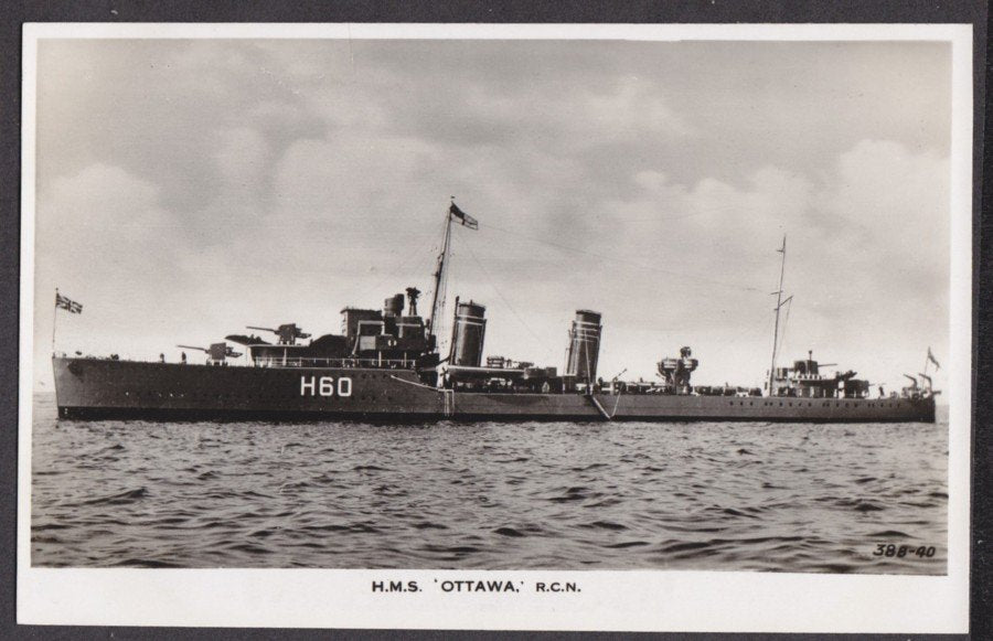 Hms Ottawa Rcn At Sea Vintage A4 Photo Print