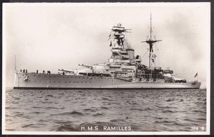 Hms Ramilles At Sea Vintage A4 Photo Print