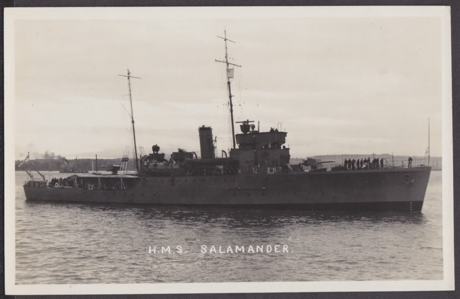 Hms Salamander At Sea Vintage A4 Photo Print