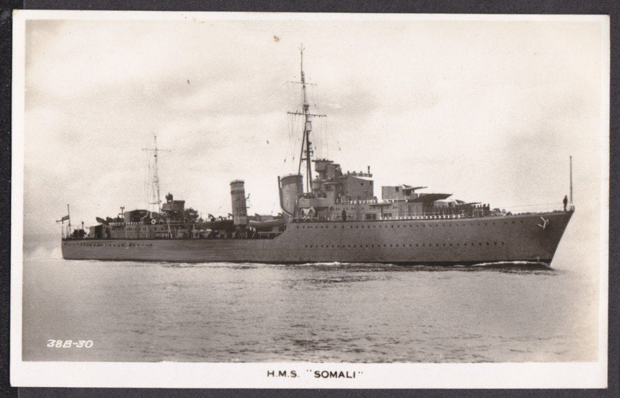 Hms Somali At Sea 2 Vintage A4 Photo Print
