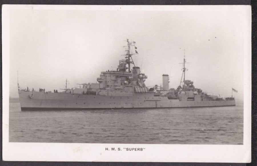 Hms Superb At Sea Vintage A4 Photo Print