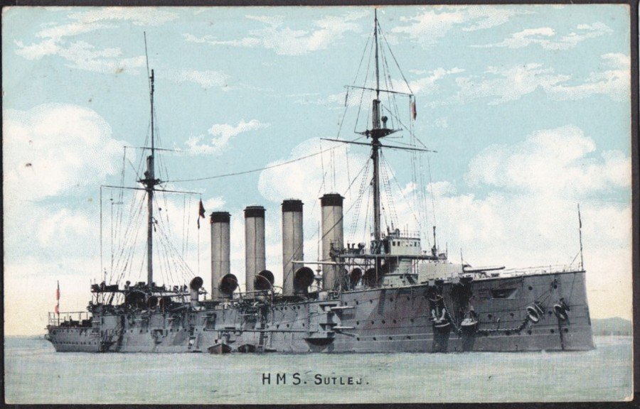 Hms Sutlej At Sea Vintage A4 Photo Print
