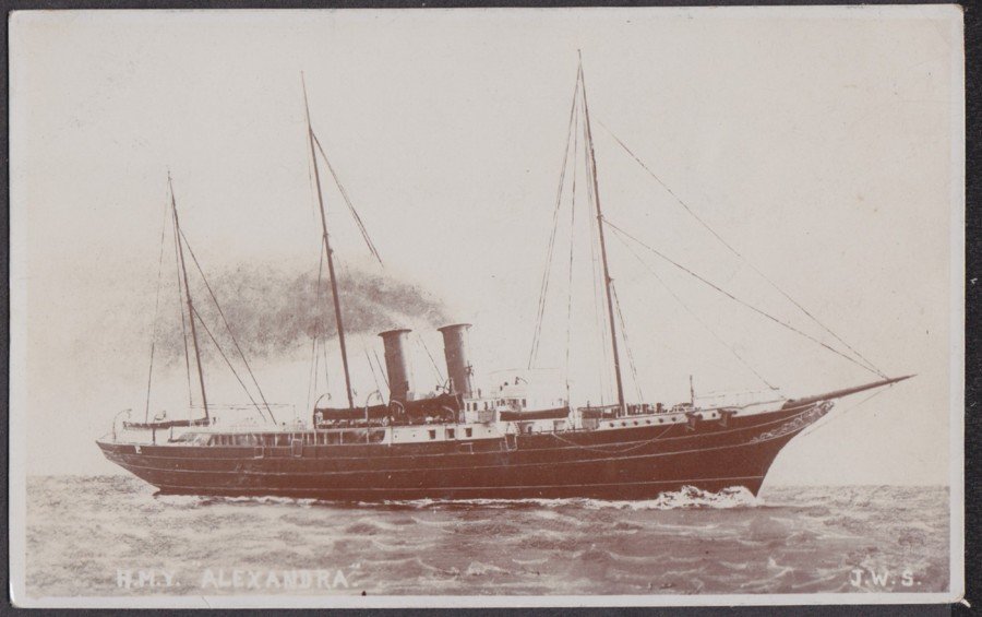 Hmy Royal Yacht Alexandra At Sea Vintage A4 Photo Print