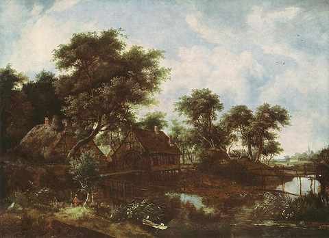 HobbemMeyndert The Water Mill Oak Dresden A4 Photo Print