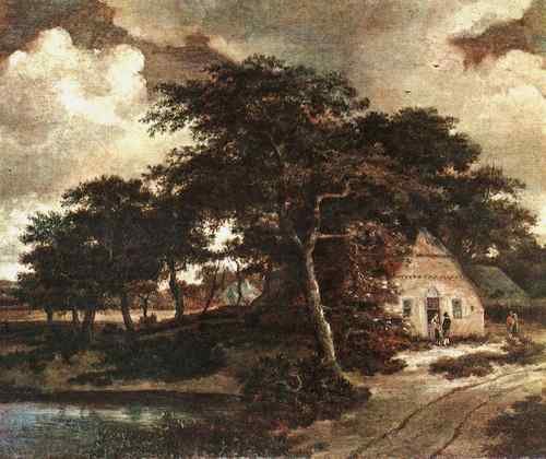 Hobbema Meyndert Landscape with a Hut  A4 Photo Print