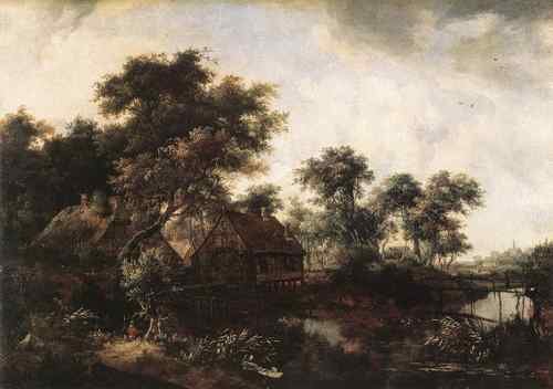 Hobbema Meyndert The Water Mill  A4 Photo Print