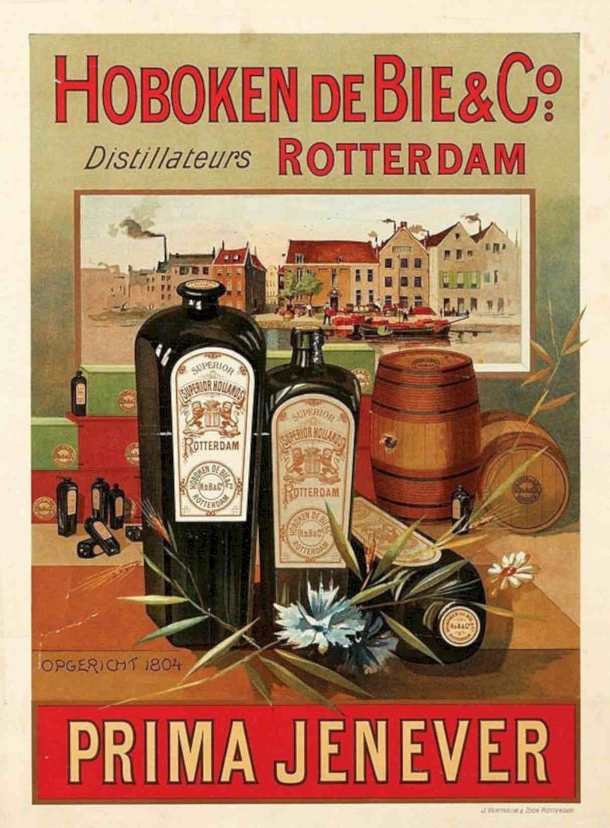 Hoboken Gin 1804 Vintage Retro Advert Poster A4 Photo Print
