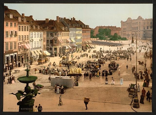 Hochbrucke Square Copenhagen Vintage A4 Photo Print